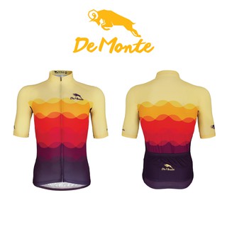 Demonte cycling เสื้อจักรยาน DE062 Retro yellow สำหรับผู้ชาย เนื้อผ้า Microflex Super lightweight