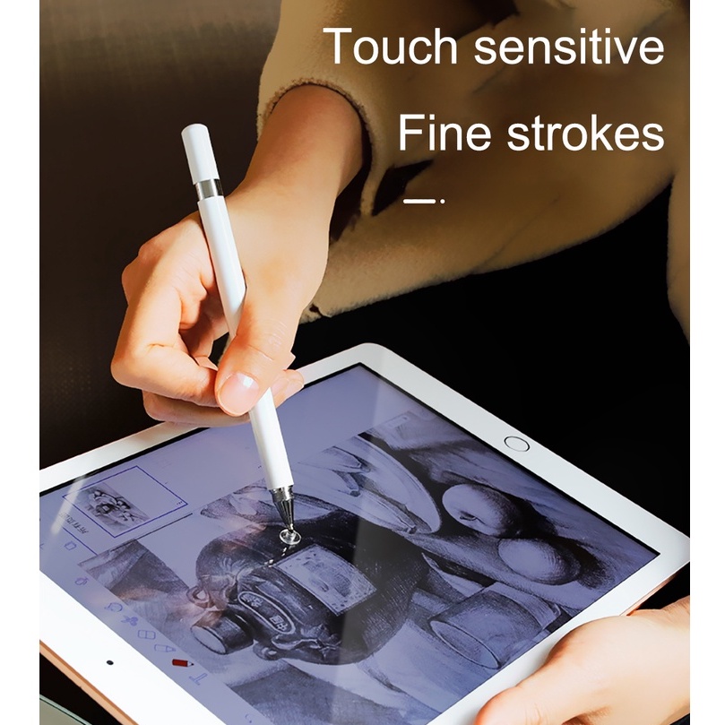 ภาพหน้าปกสินค้าปากกาทัชสกรีน stylus pen soft touch 2in1 สำหรับ Apple Android ipad ปากกา capacitive หัวบางสามารถเขียนด้วยลายมือได้