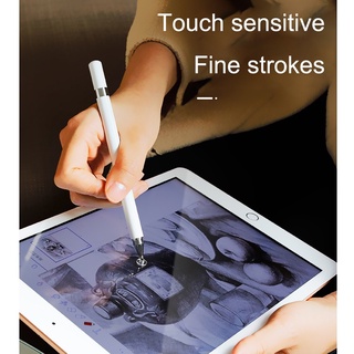 ภาพขนาดย่อสินค้าปากกาทัชสกรีน stylus pen soft touch 2in1 สำหรับ Apple Android ipad ปากกา capacitive หัวบางสามารถเขียนด้วยลายมือได้