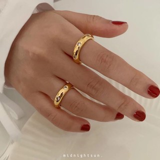 favr.co — Chunky ring (brass+18k gold) แหวนทองดีเทลคริสตัลจิ๋ว