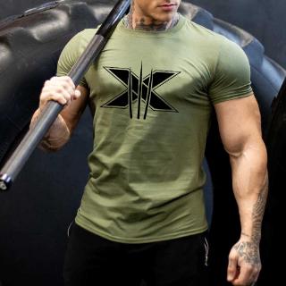 เสื้อยืดผู้ชาย Men Cotton Sports T Shirt Army Green