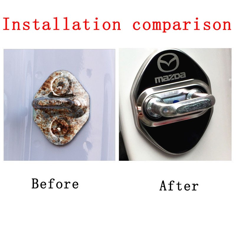 mazda-มาสด้า4ชิ้นรถสแตนเลสล็อคประตูฝาครอบป้องกันป้องกันการเกิดสนิมอุปกรณ์รถยนต์ต์เหมาะสำหรับ-mazda-2-3-5-6-8-atenza-cx5-cx7-cx3-cx9-rx-mx-auto-door-lock-cover