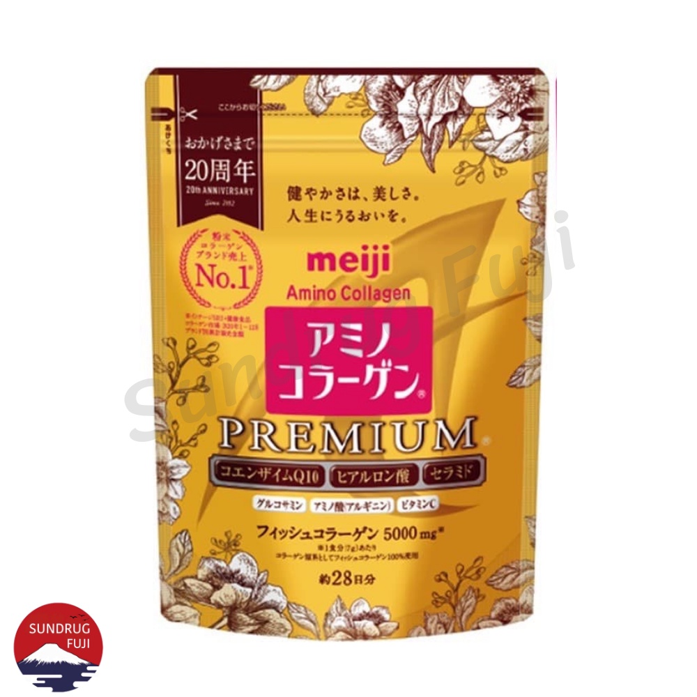 ภาพสินค้าแท้100%Meiji Amino Collagen Premium เมจิ อะมิโน คอลลาเจน สีทอง ชนิดผง 28 วัน(196g) จากร้าน sundrug.fuji บน Shopee ภาพที่ 4