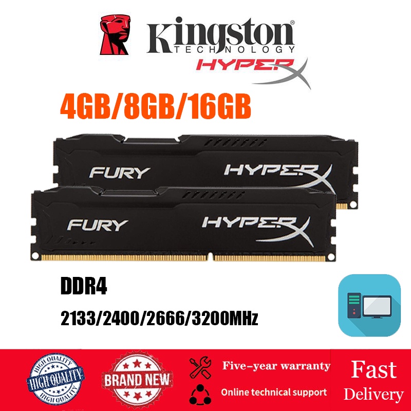 พร้อมส่ง-kingston-hyperx-fury-แรมหน่วยความจํา-4gb-8gb-16gb-ddr4-dimm-2133-2400-2666-3200mhz-288pin-1-2v-ram-pc4-17000-19200-12800-21300-25600-สําหรับ-pc