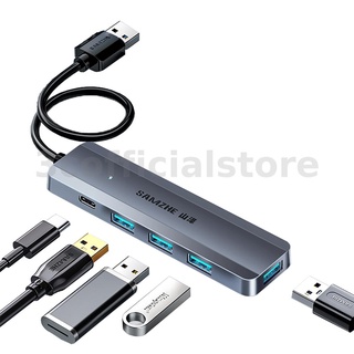 Samzhe ฮับ USB 3.1 Gen2 4 พอร์ต ความเร็วสูง 0.25 เมตร สําหรับคอมพิวเตอร์ แล็ปท็อป