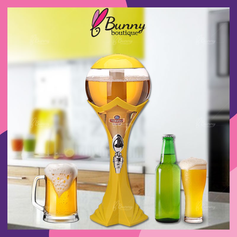 bunny-ทาวเวอร์เบีย-3ลิตร-ทรงบอลโลก-beer-tower-ทาวเบีย-หลอดใส่เบียร์-หลอดกดเบียร์-หลอดใส่น้ำ-พร้อมหัวก๊อกอย่างดีเกรดabs