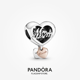 Pandora จี้รูปหัวใจ ลายดอกกุหลาบ Thank You Mum ของขวัญวันเกิด สําหรับสุภาพสตรี DIY p825