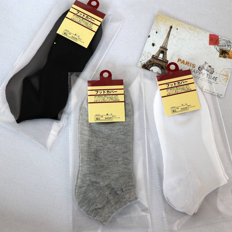 รูปภาพสินค้าแรกของถุงเท้าข้อสั้นสีพื้น งานไทย  แพคกิ้งเตี่ยว พร้อมส่งsize:36-44 ขาว เทา ดำ