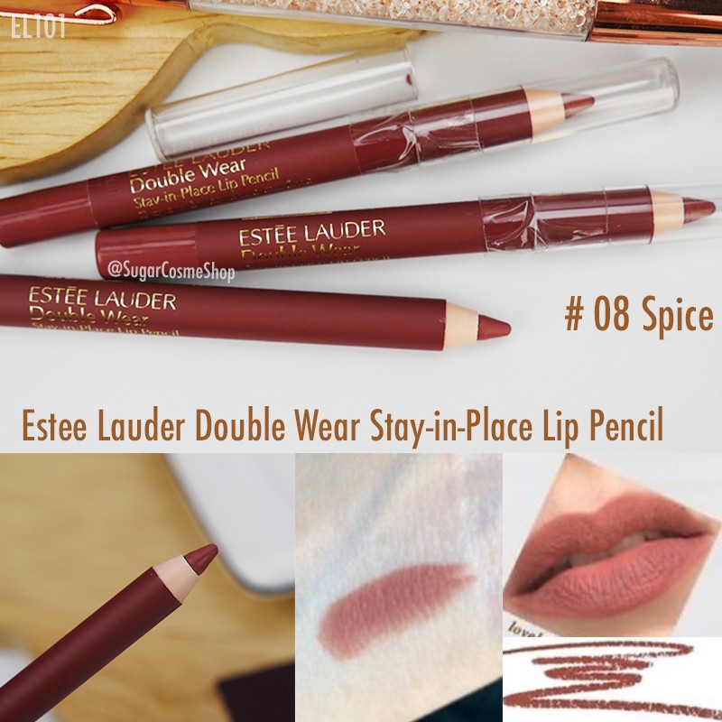 Estee Lauder Double Wear Stay In Place Lip Pencil #08 Spice Sample size |  Shopee Thailand
