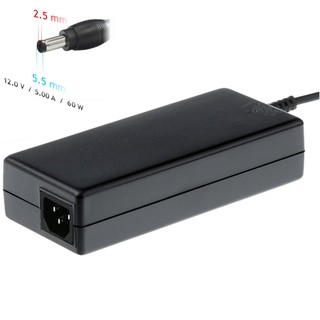 อะแดปเตอร์ AC / DC Adapter 12V / 5A, DC Jack Size :  5.5 mm. X 2.5 mm.