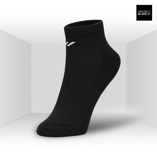 สินค้า Project Black โปรเจกต์ แบล็ก Socks ถุงเท้า รุ่น Quarter ถุงเท้าข้อกลาง