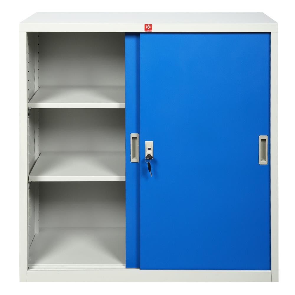 ตู้เอกสาร-ตู้เหล็กบานเลื่อนทึบ-kss-90-rg-สีน้ำเงิน-เฟอร์นิเจอร์ห้องทำงาน-เฟอร์นิเจอร์-ของแต่งบ้าน-cabinet-steel-kss-90-r