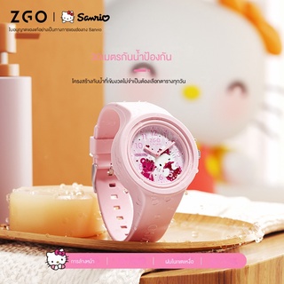 สินค้า Zhengang Sanrio นาฬิกาข้อมือควอตซ์แฟชั่น กันน้ํา ลาย Hello Kitty สําหรับเด็กผู้หญิง