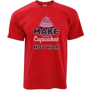 เสื้อยืดคอกลม ผ้าฝ้าย พิมพ์ลายคัพเค้ก Not War Joke Red 3X สไตล์เรโทร คุณภาพสูง สําหรับผู้ชาย
