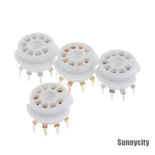 [Sunnycity] ฐานวาล์วท่อเซรามิก 9pin ชุบทอง สําหรับ 12AX7 12AU7 1 ชิ้น