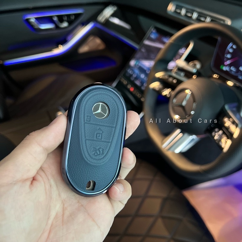 ร้านในไทย-พร้อมส่ง-เคสกุญแจรถเบนซ์รุ่นใหม่-c-class-w206-s-class-w223-งานพรีเมี่ยม-วัสดุหนัง-กรอบอลูมิเนียม