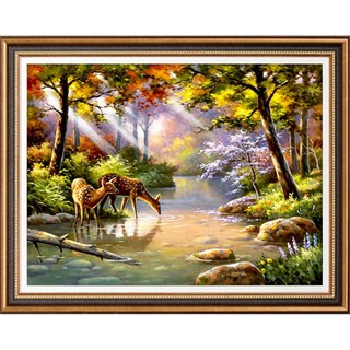 ชุดปักครอสติช กวางน้อยในป่าใหญ่ (Elk Cross stitch kits)