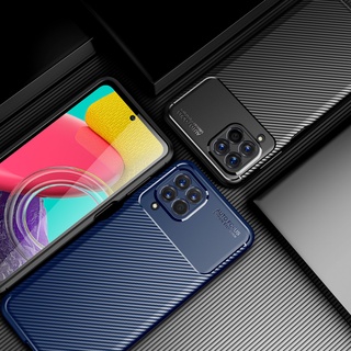 เคส Samsung Galaxy M33 5G เคสโทรศัพท์กันกระแทก Armor Carbon Fiber TPU Soft Silicone Phone Case Samsung M33 5G Cover