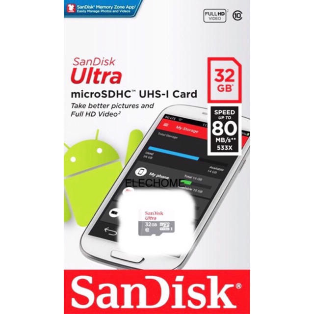 เม็มโมรี่การ์ด-sandisk-micro-sd-ultra-c10-32gb-80mb-sec-แท้100