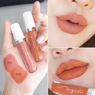 SET GLOSS MYCA Q1+Q6 (เซ็ตคู่ 2 ชิ้น) กลอสเนื้อแมท สีสันสวยงาม เนื้อสัมผัสนุ่มเนียนละเอียด เกลี่ยง่าย กันน้ำ ติดทนนาน