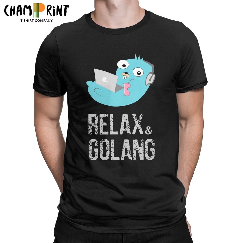 ขายดีเสื้อยืดแขนสั้นลําลอง-คอกลม-ผ้าฝ้าย-พิมพ์ลายกราฟฟิค-relaxing-gopher-golang-go-สําหรับผู้ชายs-5xl