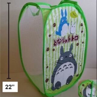 ตะกร้าผ้า ถังผ้าตาข่าย พับได้ ไว้ใส่ตุ๊กตา เสื้อผ้า ได้ค่ะ สูง 22 นิ้ว ลาย โตโตโร่ (Totoro)