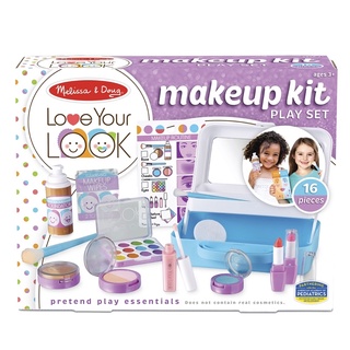 เซ็ทกระเป๋าอุปกรณ์แต่งหน้า ไม่มีเครื่องสำอางค์จริงในชุด Melissa &amp; Doug Love your Look Makeup Kit Play Set