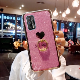 เคสโทรศัพท์ Realme7 5G /Realme 7 Pro 2020 New Phone Case CoreBling Glitter Be Loved Silicone Softcase With Ring Holder Casing Realme 7Pro Cover