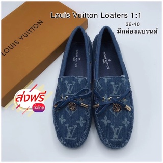 รองเท้า คัชชู Louis Vuitton Loafers 1:1 งานแคนวาส ทอลายคุณภาพดี มีกล่องแบรนด์ สินค้าพร้อมจัดส่ง