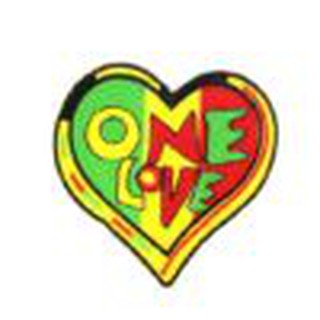 สินค้าราสต้า Patch Heart One Love Rasta อาร์มติดเสื้อรูปหัวใจปักลาย ONE LOVE พื้นหลังสีสดใส