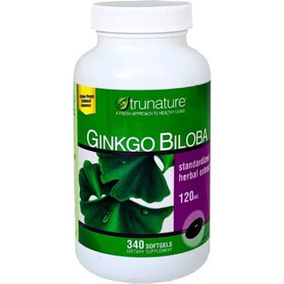 TruNature Ginkgo Biloba With Vinpocetine, 120 Mg 340 Capsules