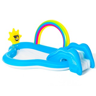 Bestway ชุดสระน้ำเด็ก สายรุ้งหรรษา พร้อมสไลเดอร์ Inflatable Bestway Sunny & Rainbow Baby Pool with Slider