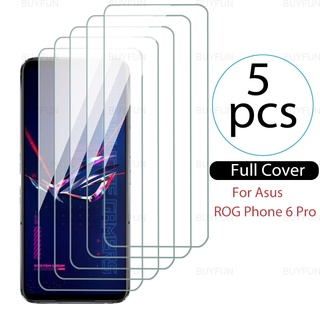 ฟิล์มกระจกนิรภัยกันรอยหน้าจอ แบบเต็มจอ HD สําหรับ Asus ROG Phone 6 Pro 6.78 นิ้ว 5 ชิ้น ROG Phone 6 Phone6 Pro