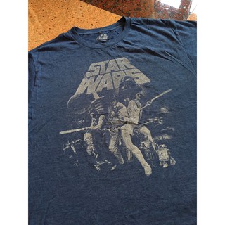 เสื้อยืดผ้าฝ้ายพิมพ์ลายขายดี เสื้อยืดภาพยนตร์มือสอง STAR WARS Size L มือ2