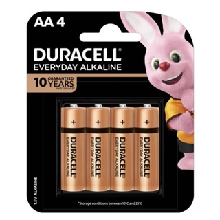 สินค้า ถ่าน Duracell Everyday Alkaline  Size AA หรือ Size AAA 1.5V แพค4ก้อน  ของใหม่ ของแท้บริษัท
