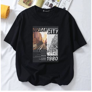 【100% cotton】Urban CITY เสื้อยืดผ้าฝ้าย แขนยาว โอเวอร์ไซซ์ สําหรับผู้หญิง