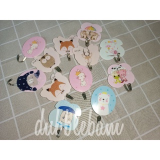 ตะขอติดผนังลายการ์ตูนน่ารัก พร้อมกาว 2 หน้าในตัว