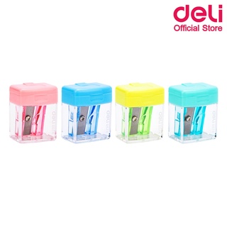 สินค้า Deli 0574 Pencil sharpener กบเหลาดินสอรูปทรงสีเหลี่ยม (คละสี 1 ชิ้น) กบเหลาดินสอ กบ เครื่องเขียน กบเหลาดินสอ school