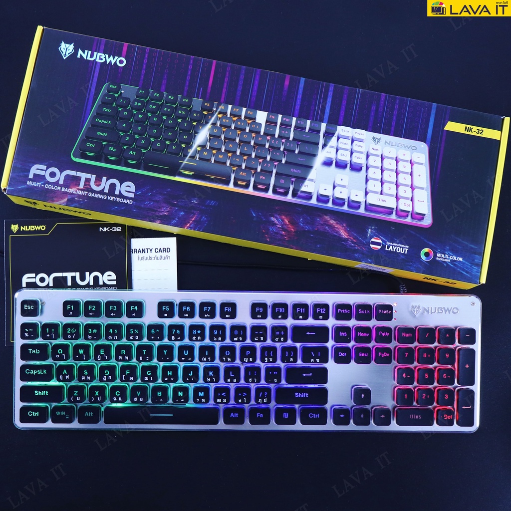 ภาพสินค้าNubwo NK-32 Fortune Gaming Keyboard คีย์บอร์ดเกมมิ่ง (รับประกันสินค้า 1 ปี) จากร้าน lava_it บน Shopee ภาพที่ 7