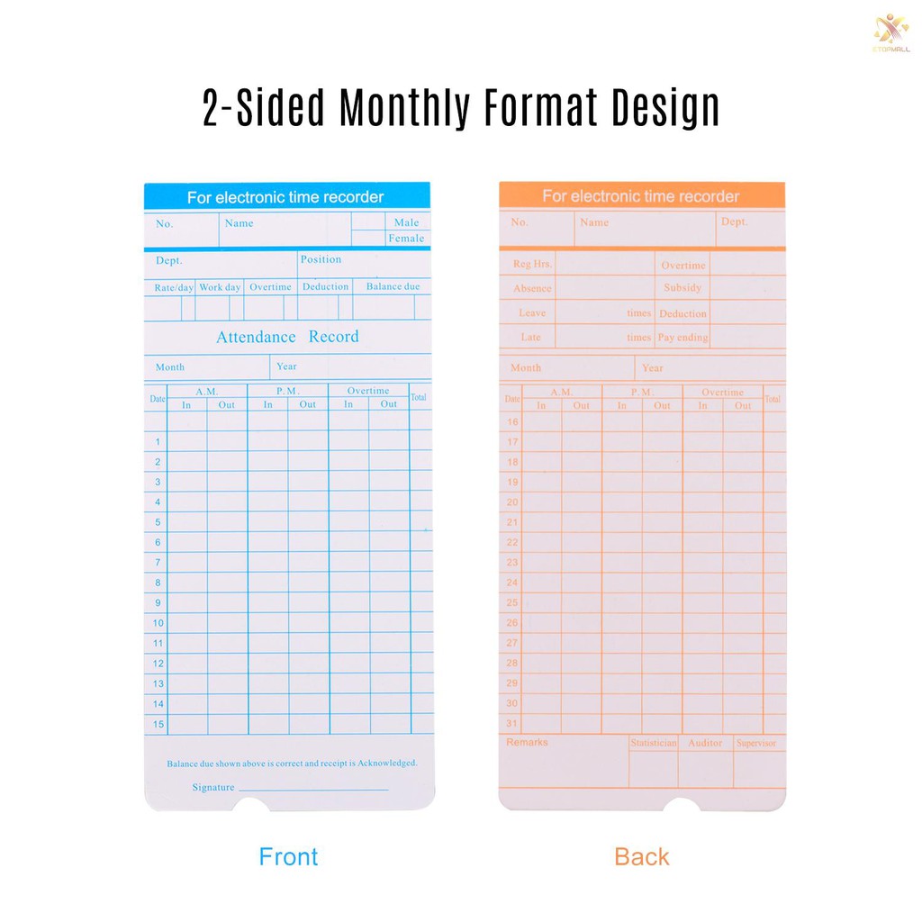 การ์ดเวลา-2-ด้าน-18x8-4-ซม-90-ชิ้น-แพ็คสําหรับ-employee-attendance-time