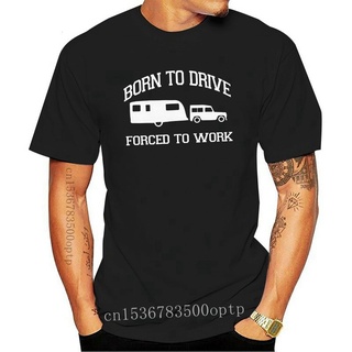 เสื้อยืดโอเวอร์ไซส์ขายดี เสื้อยืดลําลอง แขนสั้น พิมพ์ลาย Caravan Born To Drive สไตล์คลาสสิก เหมาะกับฤดูร้อน สําหรับผู้ชา