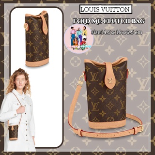 หลุยส์วิตตอง Louis Vuitton FOLD ME คลัทช์/ กระเป๋าสะพายข้าง/สไตล์คุณผู้หญิง/สินค้าลดราคา