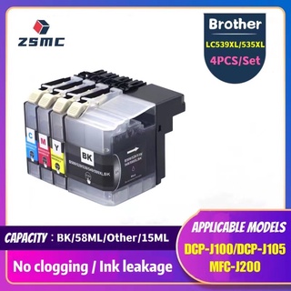 สินค้า หมึก LC535XL LC539XL สีดำ LC539XL สี LC535XL สำหรับ Brother MFC-J200 DCP-J105 DCP-J100 (4 ชิ้น)