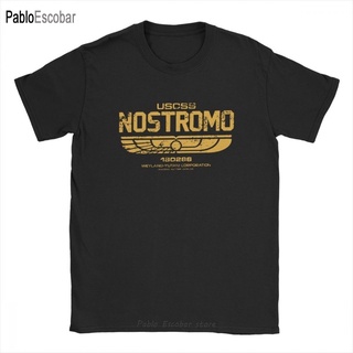 เสื้อยืดแขนสั้น ผ้าฝ้ายแท้ พิมพ์ลายเอเลี่ยน Weyland Yutani Corp Nostromo Crew สําหรับผู้ชาย