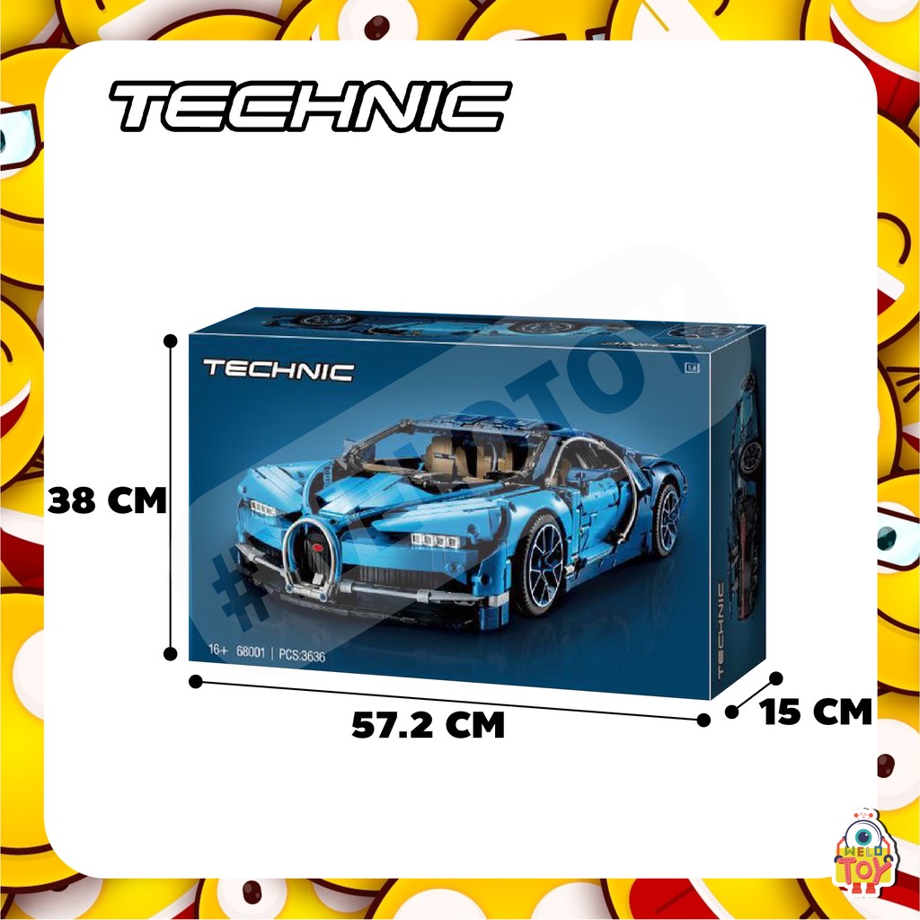 ตัวต่อ 68001,88812 รถเเข่งบูกัตติ เวย์รอน Bugatti Chiron สีน้ำเงินสุด ...