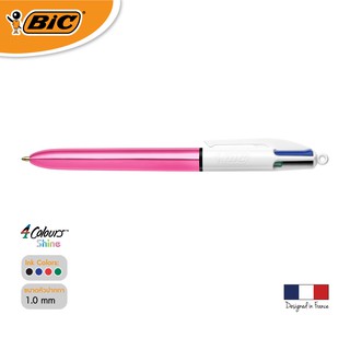 [Official Store] BIC บิ๊ก ปากกา 4 Colours Shine ปากกา 4สี ปากกาลูกลื่น น้ำหมึก4in1 หัวปากกา 1.0 mm.(Pink) จำนวน 1 ด้าม