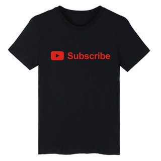 ราคาAlimoo เสื้อยืดท็อปส์ผ้าฝ้ายแขนสั้นพิมพ์ Youtube สำหรับผู้ชาย Big Size XXS-4XL 1465DS-3XL