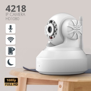 (แถมเมม) กล้องวงจรปิด สีขาว รุ่น4218 เชื่อมต่อ Lan/Wifi Surveillance IP Camera (YCC365)