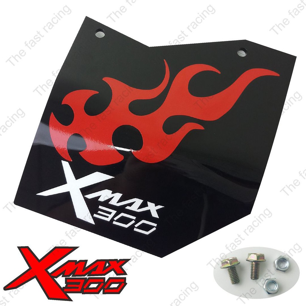 ราคาถูกสุดๆ-แผ่นบังได-xmax300-กันดีดx-max300-กันน้ำดีดx-max300-อคิลิคสีดำลายxmax-fire