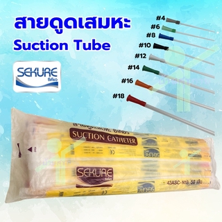 สายดูดเสมหะ Suction Catheter SEKURE เบอร์ 8,10,12, 14 (ชนิดไม่มี control)